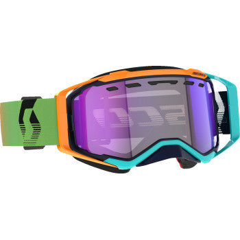 Scott Prospect Snow Cross Goggle - Blue/Orange - Dual Pane - Light Sensitive - Blue Chrome Lens