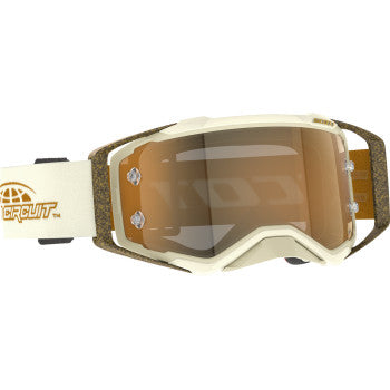 Scott Prospect Pro Circuit Amplifier Goggle - Beige/White/Brown - Gold Chrome Works Lens