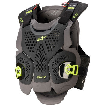 Alpinestars A-4 Max Chest Guard - Black/Anthracite/Yellow Fluo - XS/S