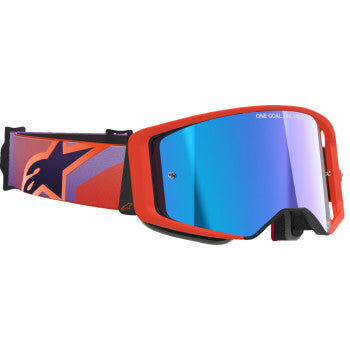 Alpinestar Supertech Vision Goggle - Corp - Hot Coral Purple - Blue Mirror Lens